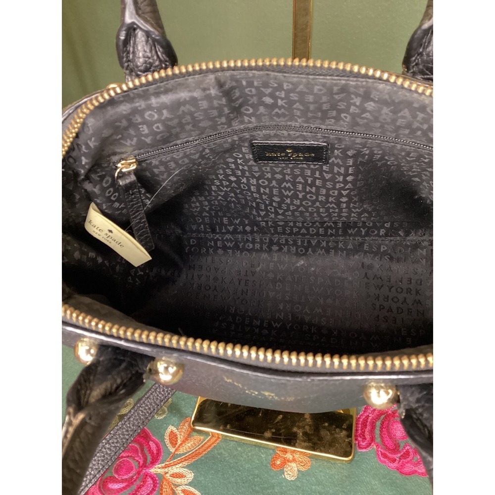 Kate Spade Black Pebbled Leather Satchel Crossbody Bag‎ Gold Hardware PXRU5510 - Picture 5 of 7